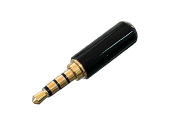 CONECTOR PLUG 3.5mm 4 CONTACTOS PARA CABLE NEGRO METALICO CUERPO REDUCIDO
