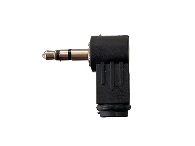 CONECTOR PLUG 3.5mm STEREO PARA CABLE A 90° PLASTICO
