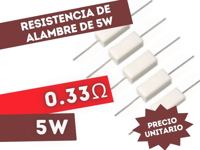 RESISTENCIA 0.33E 5W ALAMBRE 5%