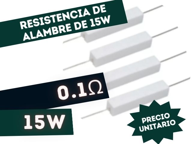 RESISTENCIA 0.1E 15W ALAMBRE 5%