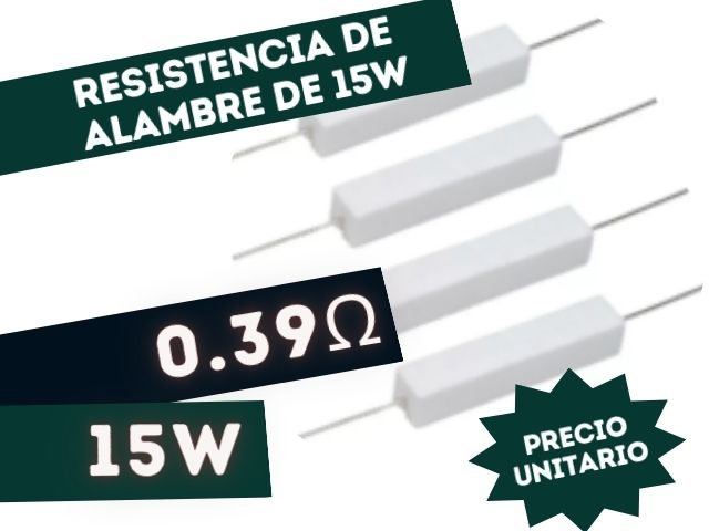 RESISTENCIA 0.39E 15W ALAMBRE 5%