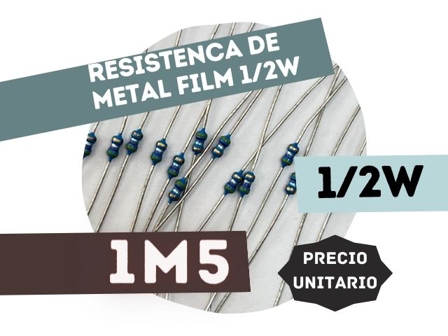 SFR16S RESISTENCIA 1M5 1/2W METAL FILM 5%