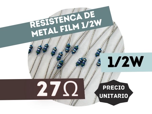 SFR16S RESISTENCIA 27E 1/2W METAL FILM 5%