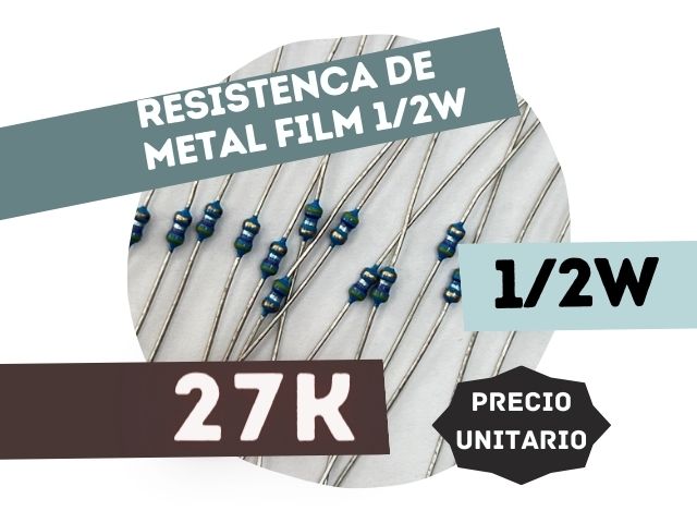 SFR16S RESISTENCIA 27K 1/2W METAL FILM 5%