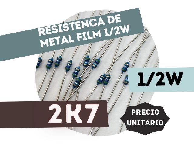 SFR16S RESISTENCIA 2K7 1/2W METAL FILM 5%