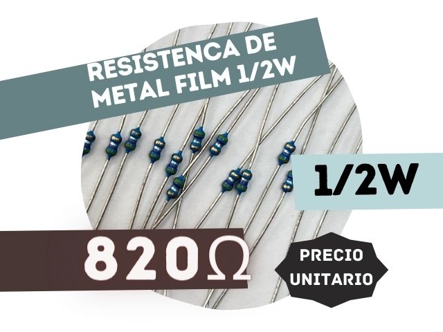 SFR16S RESISTENCIA 820E 1/2W METAL FILM 5%
