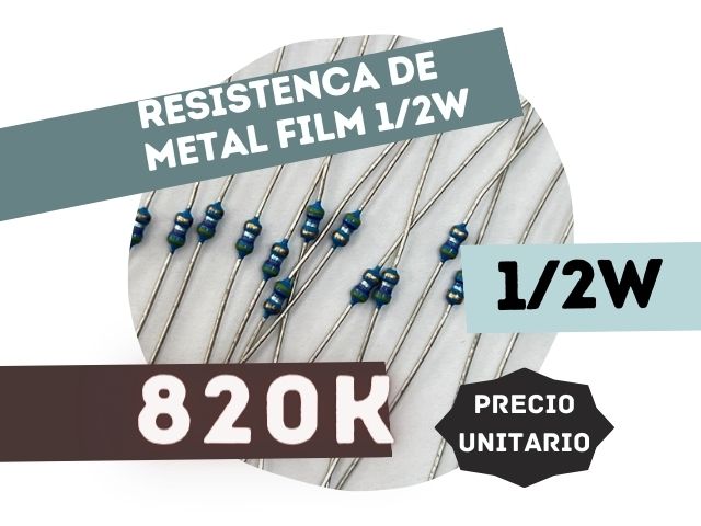 SFR16S RESISTENCIA 820K 1/2W METAL FILM 5%