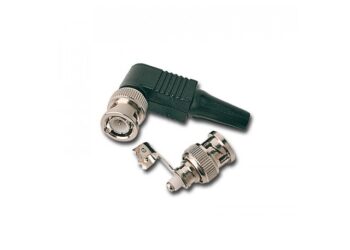 CONECTOR BNC MACHO P/CABLE C/CAPUCHON PLASTICO 90°