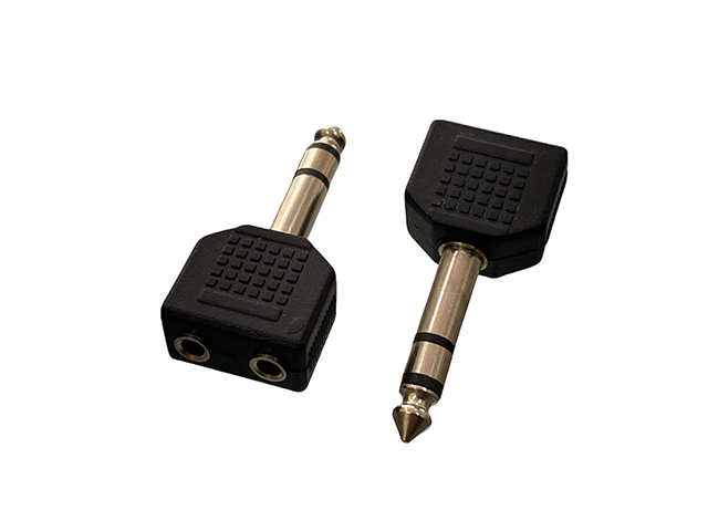 ADAPTADOR JACK 3.5mm 2 HEMBRAS STEREO / PLUG 6.5mm STEREO