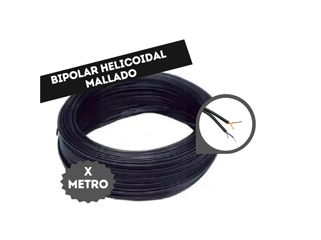CABLE BIPOLAR HELICOIDAL (X METRO) MALLADO