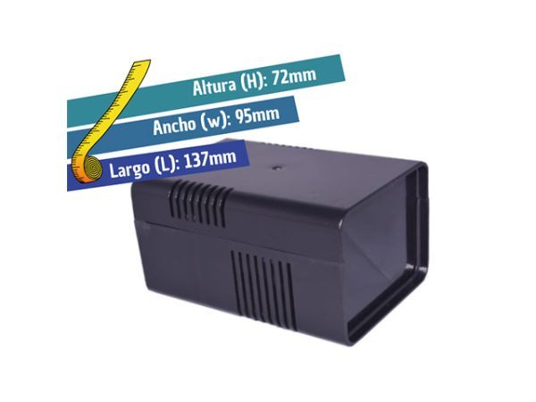 CJ-J2/N CAJA PLASTICA NEGRA VENTILADA (L=137, W=95, H=72)