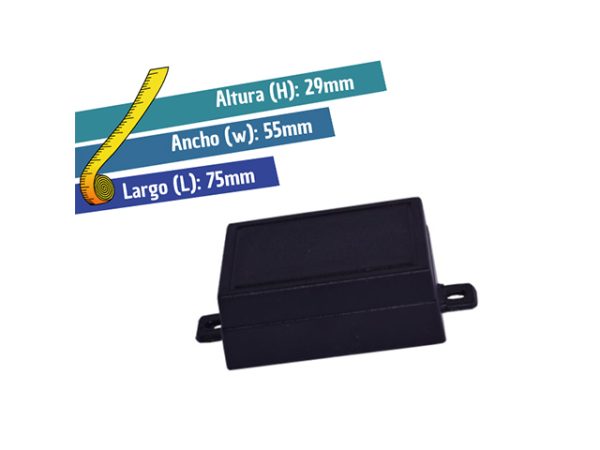 CJ-MIO/N CAJA PLASTICA NEGRA CIEGA CON OREJAS (L=75 W=55 H=29)