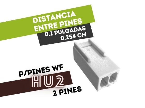 CONECTOR HEMBRA 2 VIAS 0.1" PARA CABLE PARA TERMINAL HUTL