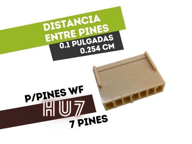CONECTOR HEMBRA 7 VIAS 0.1" PARA CABLE PARA TERMINAL HUTL