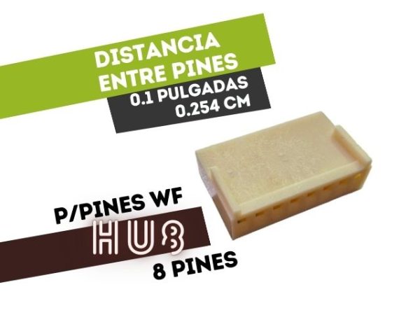 CONECTOR HEMBRA 8 VIAS 0.1" PARA CABLE PARA TERMINAL HUTL