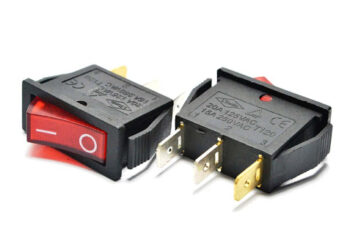 LLAVE TECLA SIMPLE ON-OFF 16A 250V c/LUZ roja (28X10.6mm)