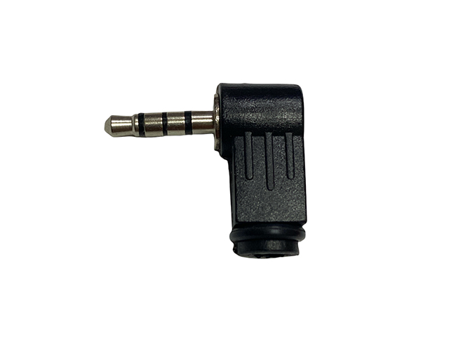CONECTOR PLUG 3.5mm 4 CONTACTOS P/CABLE A 90° PLASTICO