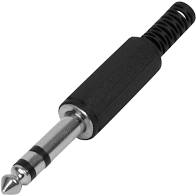 CONECTOR PLUG 6.5mm STEREO P/CABLE PLASTICO