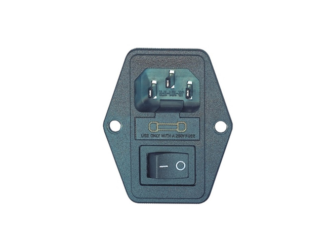 CONECTOR TIPO PC MACHO + LLAVE + PORTAFUSIBLE 20mm ECONOMICO