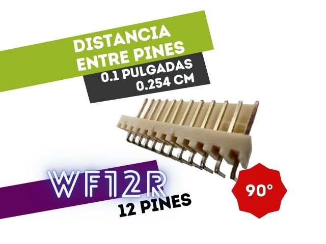 CONECTOR MACHO 12 VIAS 90° PARA CIRCUITO IMPRESO P/HU 0.1"