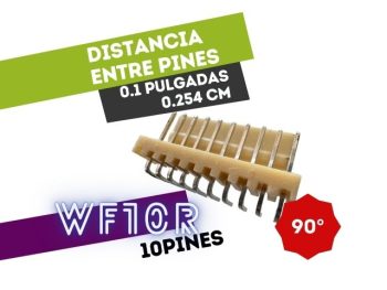 CONECTOR MACHO 10 VIAS 90° PARA CIRCUITO IMPRESO P/HU 0.1"