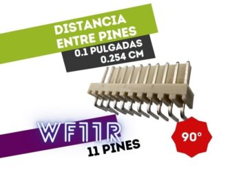 CONECTOR MACHO 11 VIAS 90° PARA CIRCUITO IMPRESO P/HU 0.1"