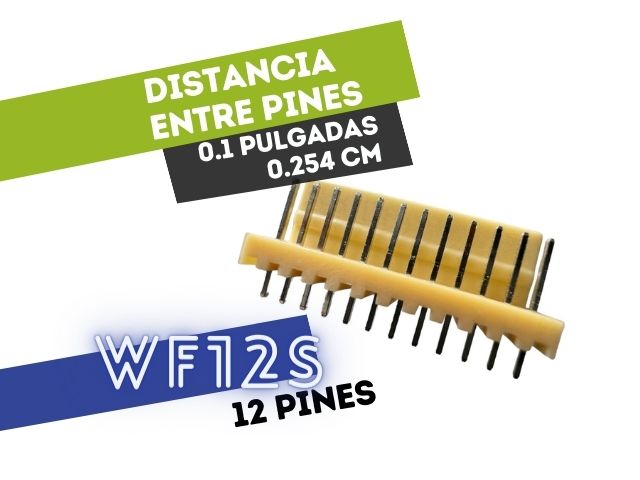 CONECTOR MACHO 12 VIAS RECTO PARA CIRCUITO IMPRESO P/HU 0.1"