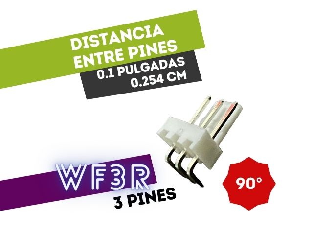 CONECTOR MACHO 3 VIAS 90° PARA CIRCUITO IMPRESO P/HU 0.1"