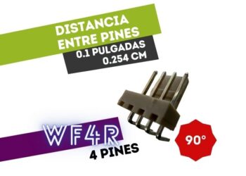CONECTOR MACHO 4 VIAS 90° PARA CIRCUITO IMPRESO P/HU 0.1"