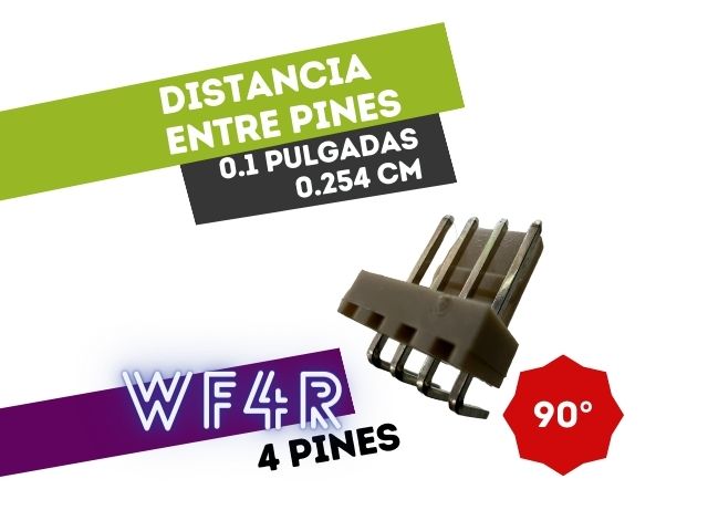 CONECTOR MACHO 4 VIAS 90° PARA CIRCUITO IMPRESO P/HU 0.1"