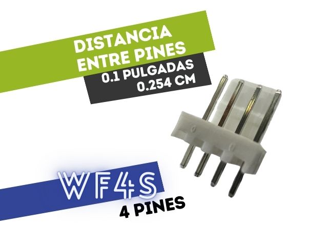 CONECTOR MACHO 4 VIAS RECTO PARA CIRCUITO IMPRESO P/HU 0.1"