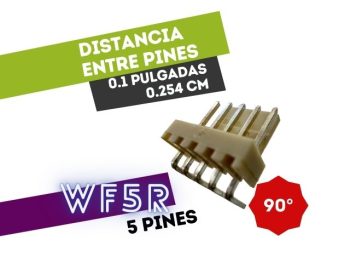 CONECTOR MACHO 5 VIAS 90° PARA CIRCUITO IMPRESO P/HU 0.1"