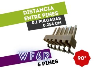 CONECTOR MACHO 6 VIAS 90° PARA CIRCUITO IMPRESO P/HU 0.1"