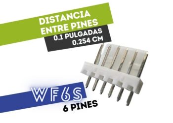 CONECTOR MACHO 6 VIAS RECTO PARA CIRCUITO IMPRESO P/HU 0.1"