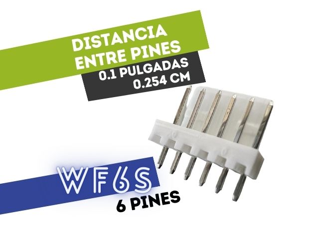 CONECTOR MACHO 6 VIAS RECTO PARA CIRCUITO IMPRESO P/HU 0.1"