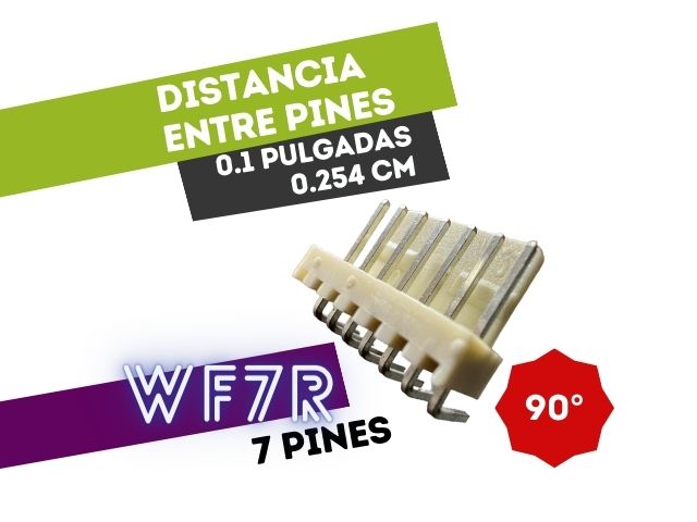 CONECTOR MACHO 7 VIAS 90° PARA CIRCUITO IMPRESO P/HU 0.1"