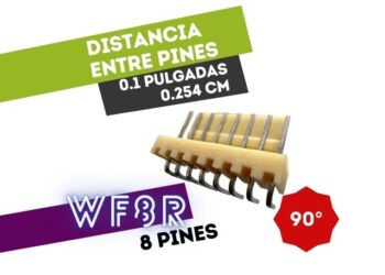 CONECTOR MACHO 8 VIAS 90° PARA CIRCUITO IMPRESO P/HU 0.1"
