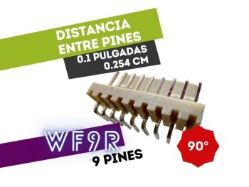 CONECTOR MACHO 9 VIAS 90° PARA CIRCUITO IMPRESO P/HU 0.1"