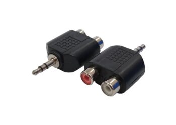 ADAPTADOR PLUG 3.5mm STEREO / 2 RCA HEMBRA