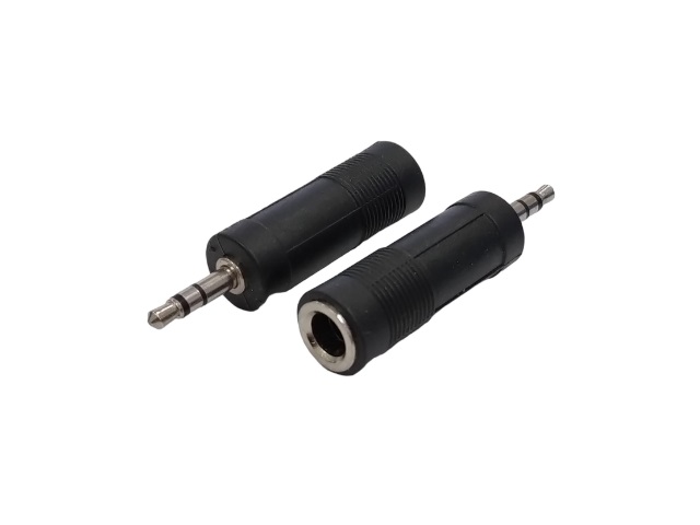 ADAPTADOR PLUG 3.5mm STEREO / JACK 6.5mm STEREO PLASTICO
