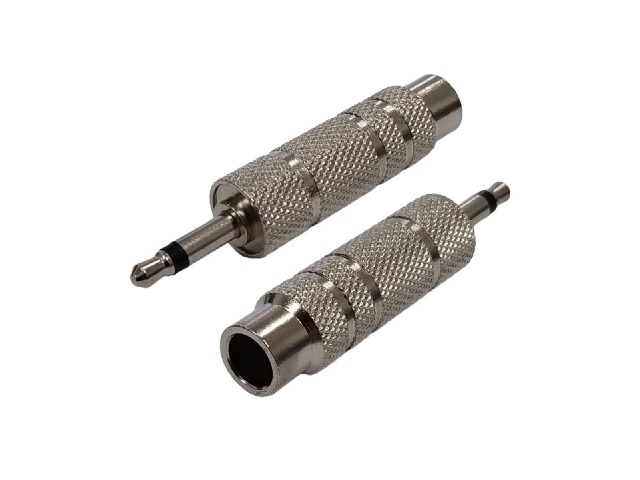 ADAPTADOR PLUG 3.5mm MONO / JACK 6.5mm MONO METALICO