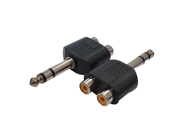 ADAPTADOR PLUG 6.5mm / 2 RCA HEMBRA