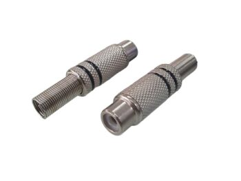 CONECTOR JACK RCA NEGRO METALICO CON RESORTE 6.5mm