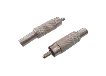 CONECTOR PLUG RCA BLANCO METALICO CON RESORTE 6.5mm