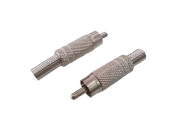CONECTOR PLUG RCA BLANCO METALICO CON RESORTE 6.5mm
