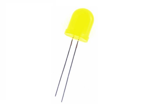 LED 10mm AMARILLO DIFUSO 3mcd 150°