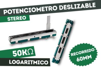 POTENCIOMETRO DESLIZABLE LOGARITMICO 60MM STEREO 50K CONSOLA