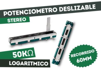 POTENCIOMETRO DESLIZABLE LOGARITMICO 60MM STEREO 50K CONSOLA