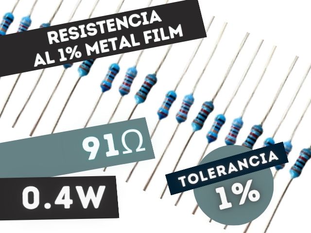 LR1 RESISTENCIA 91E 0,4W METAL FILM 1%