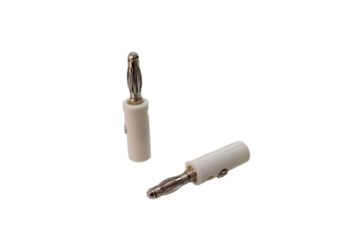PL-BAN05 CONECTOR PLUG BANANA c/DERIV c/ TORNILLO BLANCO